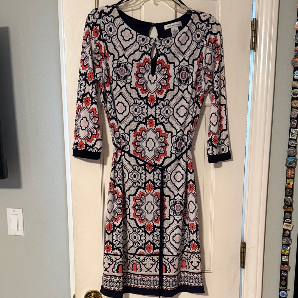 Liz Claiborne Elegant Floral Patterned Dress size small